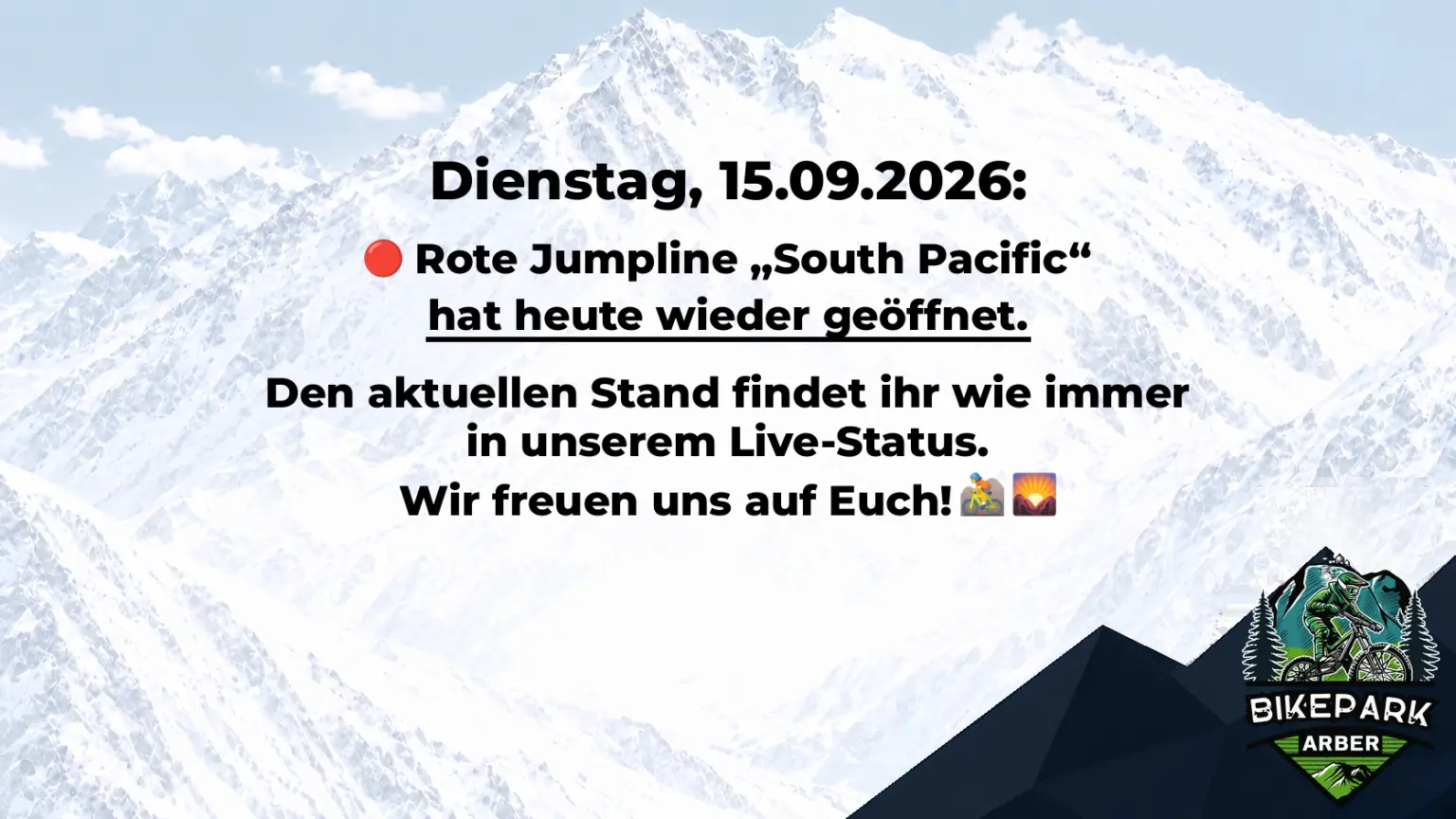 Update 15.09.2026: rote Jumpline 'South Pacific' wieder geöffnet.